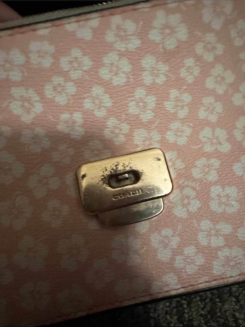 Coach Pink Floral Crossbody with Gold Logo - Picture 4 of 4